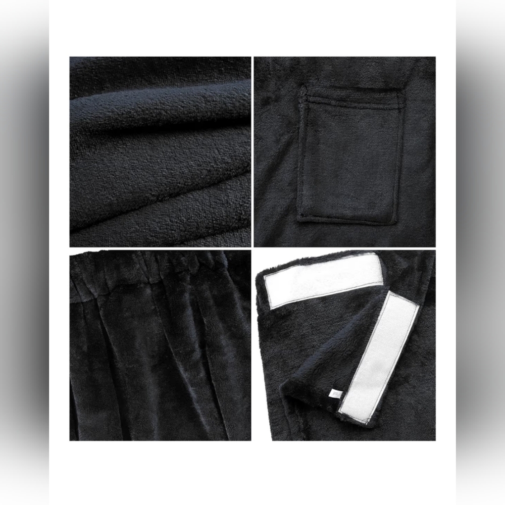 NWOT Amazon Men's Black Towel Wrap - Picture 6 of 6
